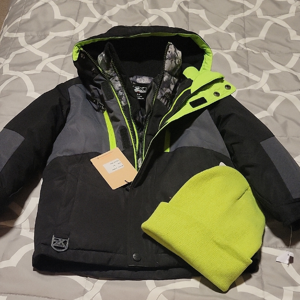 ZeroXposur Black and Gray Jacket with Lime Accents